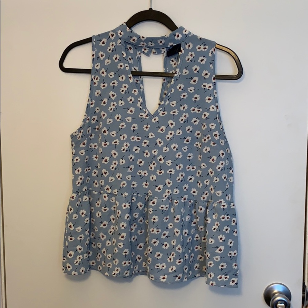 Blue Rain Francesca’s Peplum Floral Top